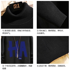 GM45258-P45加绒款-P65控68高领毛衣男士大码内搭毛线衣男砖墙，男装针织衫/毛衣，电商A040A