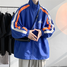 春季港风潮流宽松撞色美式立领夹克外套男JK6720P70控88，男装夹克，电商A268A