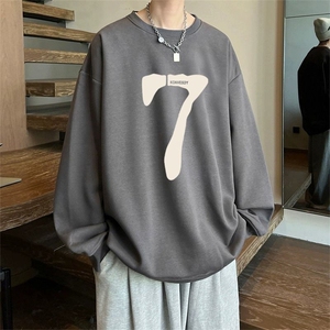 男圆领卫衣秋冬季新款宽松潮牌百搭休闲秋装上衣WY121-P34图片