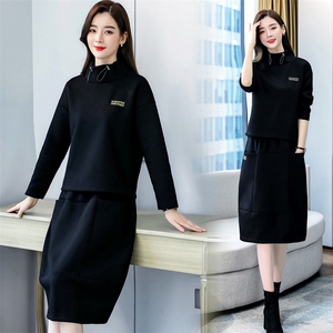 时尚套裙两件套中高领休闲舒适女2024年春季图片