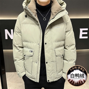 新品冬季男士羽绒服 白鸭绒冬装潮牌保暖棉服外套男图片