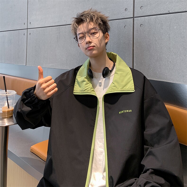 港风大码夏季宽松立领刺绣潮流百搭立夹克XZ213-JK7366-P78控98,男装夹克,星座213
