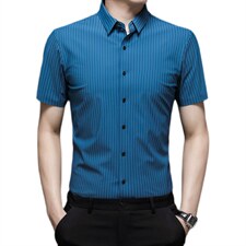 HC-A17男士2023年夏季薄款男式短袖无痕衬衫青年休闲免烫修身P66，男装衬衫，电商B360