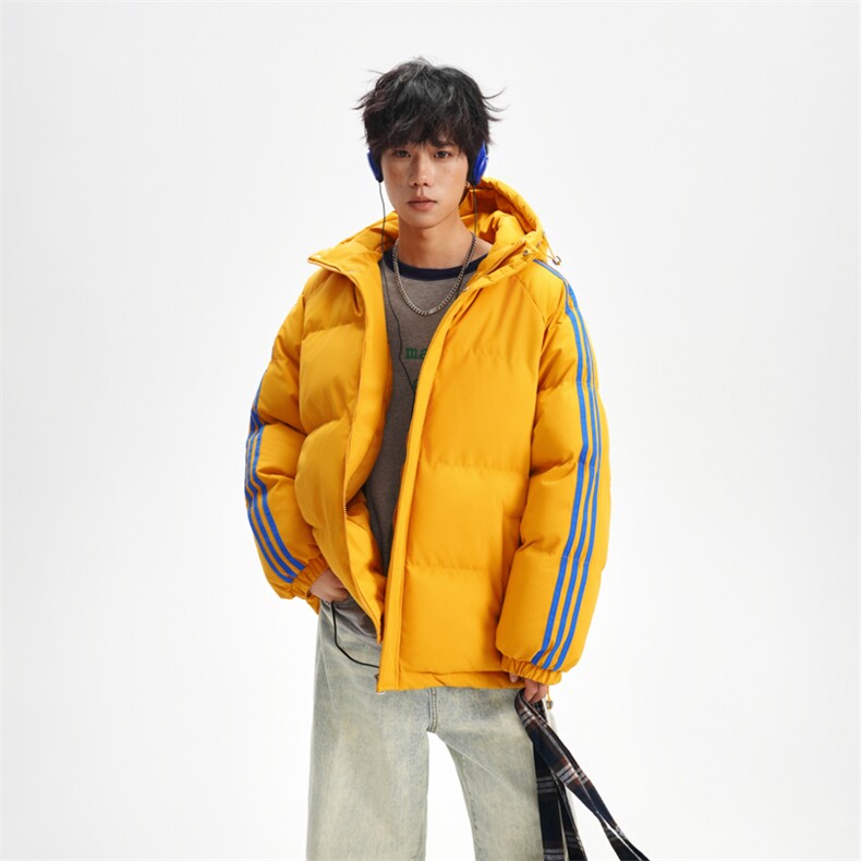 冬季潮流条纹五防立领加绒加厚棉衣情侣撞色棉服外套MY8899-p78,男装棉衣,星座610B-1