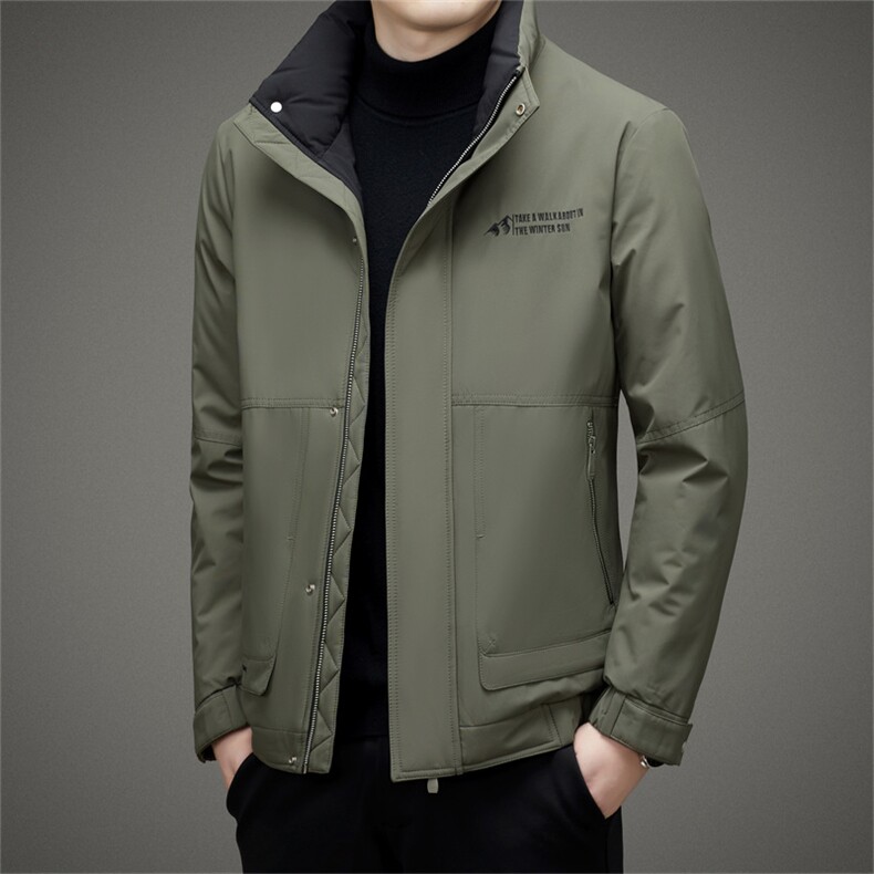 BAMJ-8990钱塘2020-2中年男士冬季厚款立领百搭简约羽绒服P225,男装羽绒服,钱塘207-2