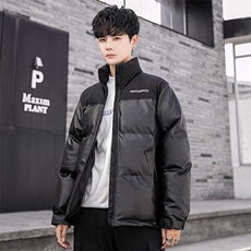 立领潮流皮棉衣男宽松冬季加厚休闲棉服字母棉袄A266-P01-P80，男装棉衣，电商A266