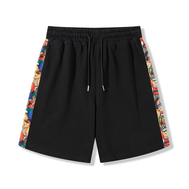 2023新款夏季基础百搭色系小熊图案男士短裤DK7867-P43，女装休闲裤，星座717