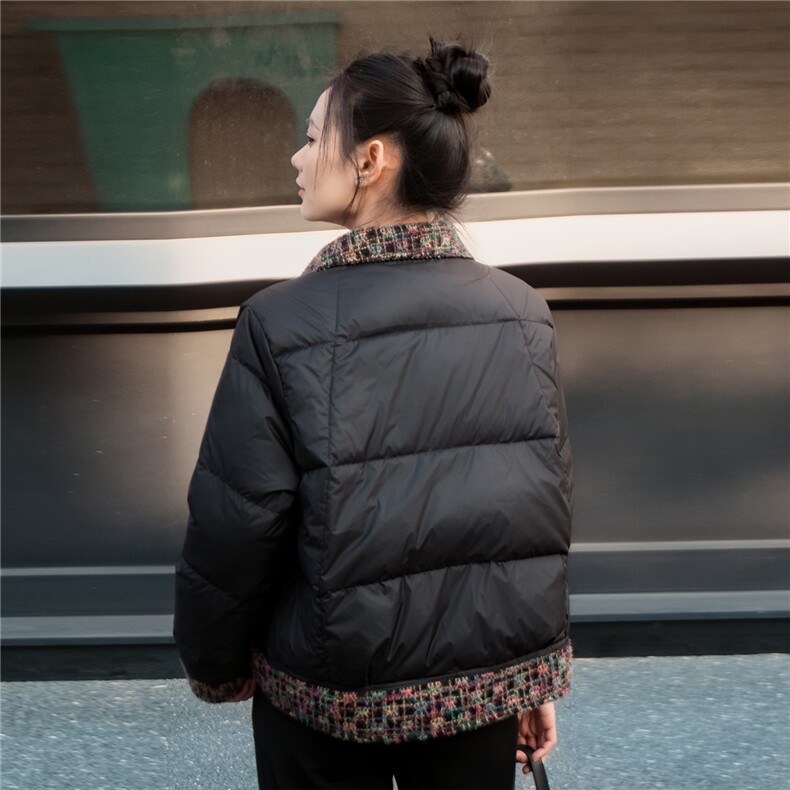 2025冬装常规保暖外套民族风羽绒短款小香风，女装羽绒服，沫晗依美