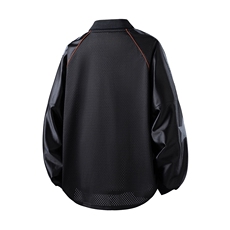美式翻领POLO衫大码M-5XL插肩拼接V领球衣长袖T恤T78096P48控78，男装T恤，星座227-7