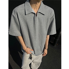 夏季新品老钱风宽松休闲POLO衫短袖T恤上衣男H1083特P35，男装Polo衫，电商A341