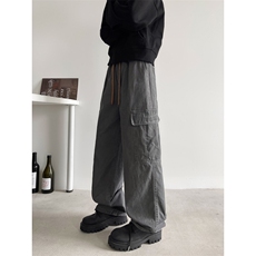 B221美式ins暗黑高品质多口袋休闲工装裤子LK24351-P65控88，男装休闲裤，电商B221