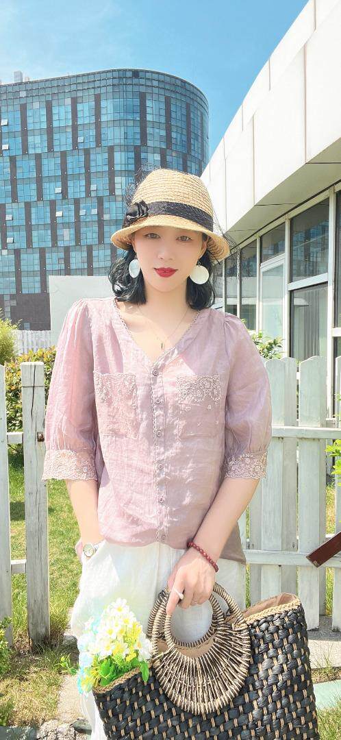 纯苎连衣裙小衫裤子裙子衬衣 时尚风 风淑女风休闲风，女装连衣裙，川哲