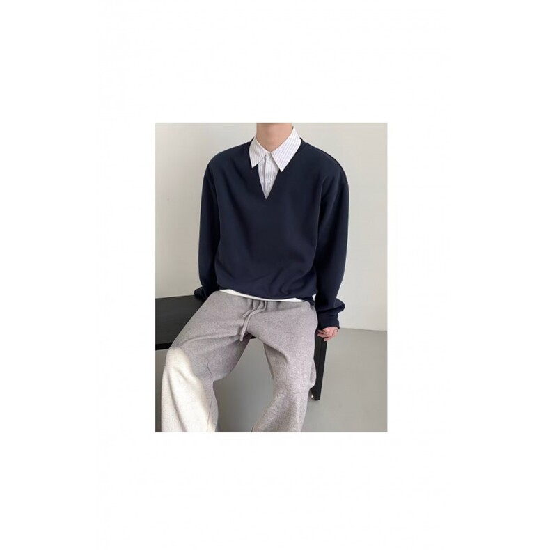 1506-1/WA101/P46布老哥Blog春季美式假两件叠穿卫衣宽松,男装卫衣,星座1506-1