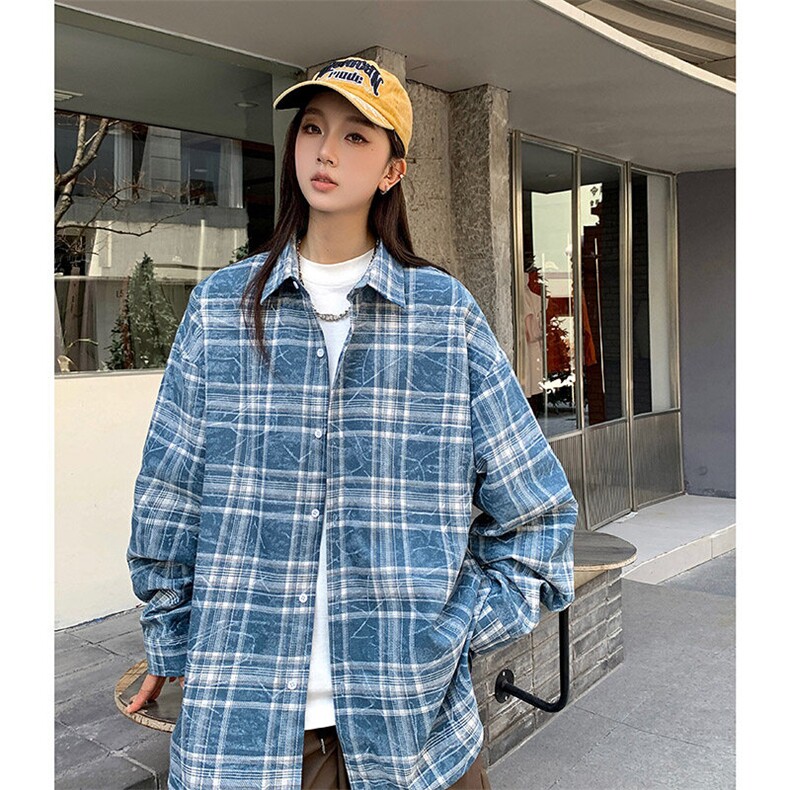 港风衬衫设计感耐磨格子衬衫休闲百搭MD-H507-特批45控79,男装衬衫,星座717