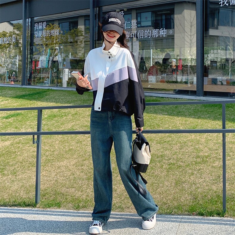 休闲运动风冲锋衣外套女春秋2025新款短款美式慵懒韩系工装夹克,女装短外套,2C187