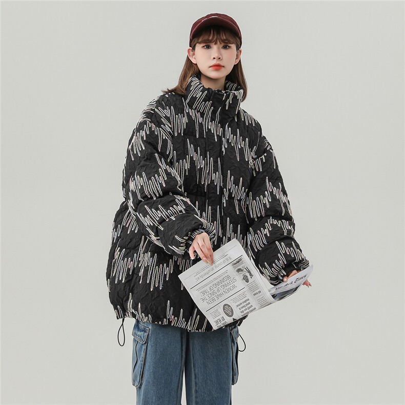 2023冬季新款刺绣棉服宽松百搭中性风棉衣M6064,男装棉衣,电商A132（原电商B245）