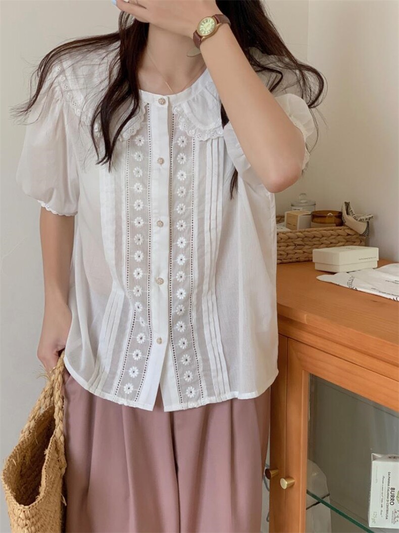 上新推荐娃娃领钩花小衫，其它，DAP