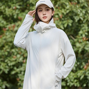 夏季长款薄款透气防晒衣女连帽防紫外线防晒服 A406 F6060 特P75图片