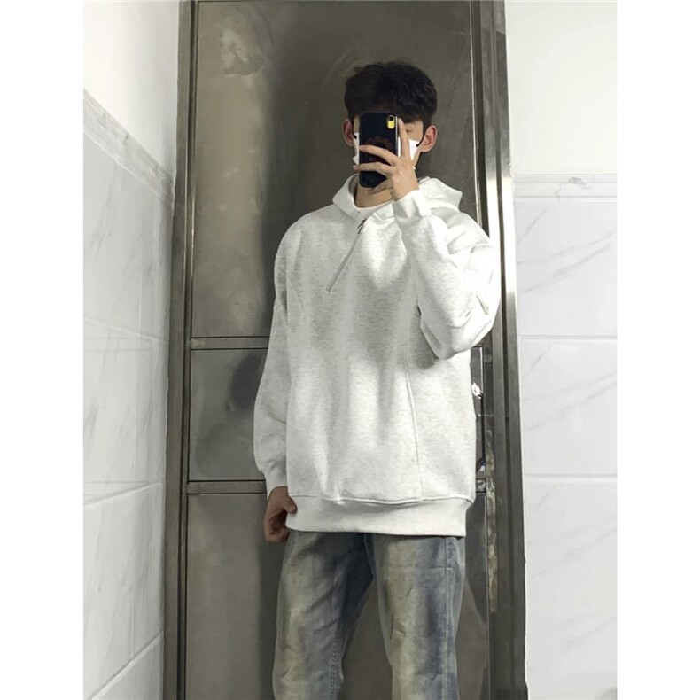 现货1014-1-WY06-特P60-美式高街斜拉链设计连帽卫衣,男装卫衣,星座1014-1