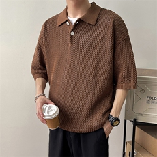 针织POLO衫男士韩版潮流痞子帅气百搭2024夏季insT恤WB286-P46，男装T恤，星座412-3