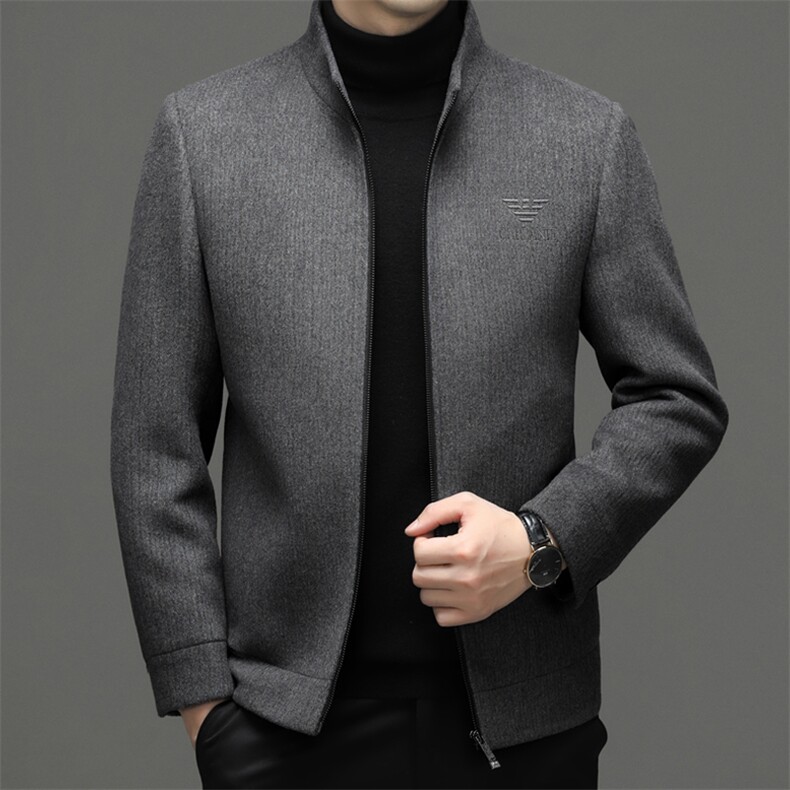 羊毛双面尼外套中年男士冬季新款时尚休闲外套XL-AL--W2399-P240,男装毛呢大衣,钱塘6003（原4033）