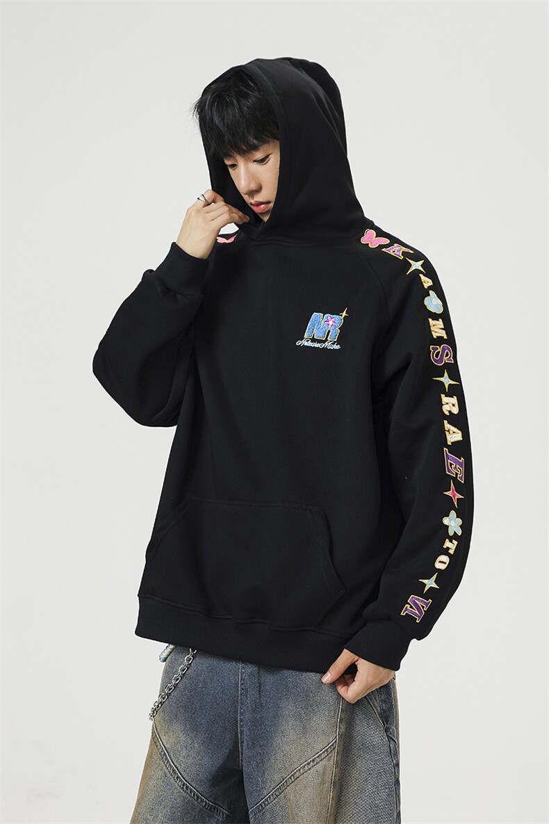 万针刺绣结构设计重磅秋冬全棉高品质美式高街连帽卫衣外套Y7716,女装短外套,电商A486-1