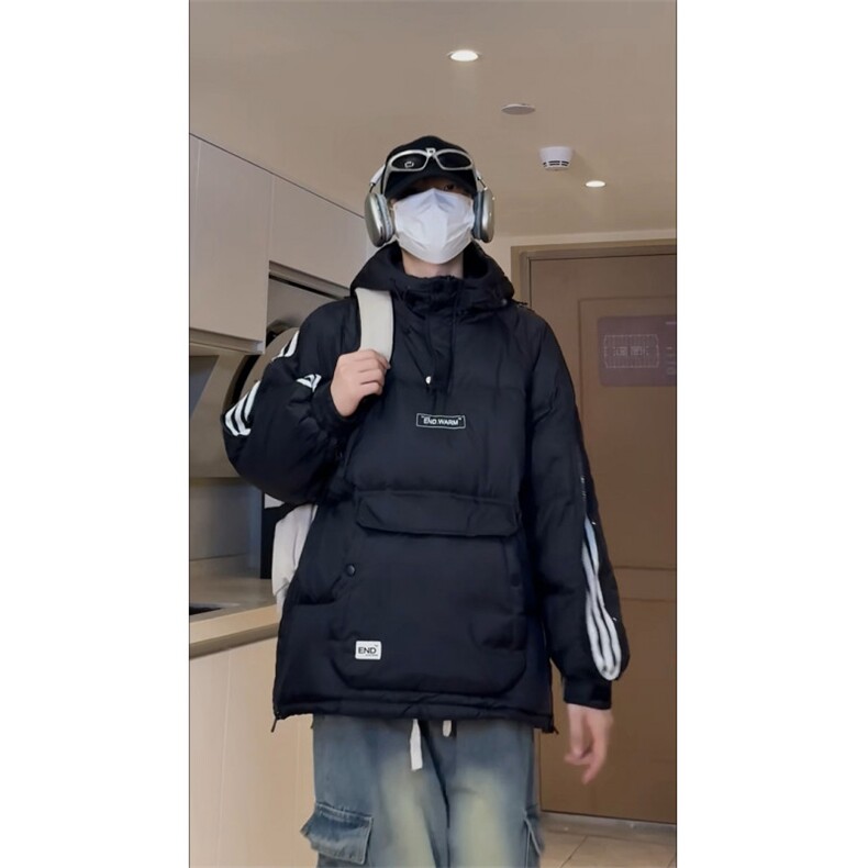 男士加厚套头羽绒服男宽松外套青年潮流冬季字母A266-YR04-P200,男装羽绒服,电商A266