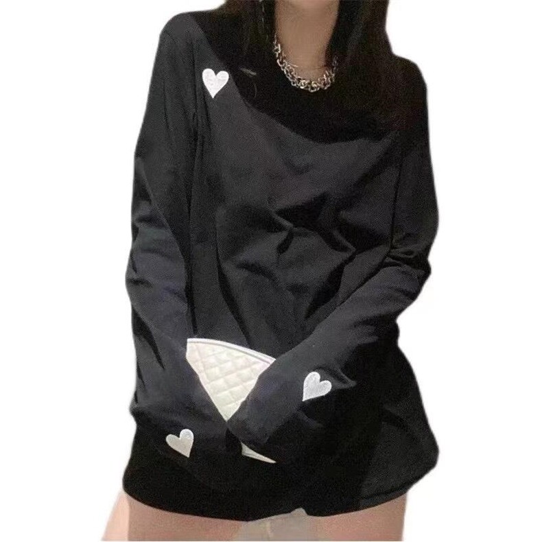 2021新款纯加厚长袖T恤女装中长款洋气内搭羽绒皮毛，女装T恤，依露奇