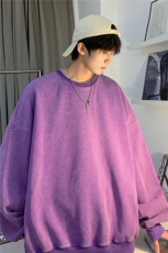抖音品质初秋潮流水洗宽松休闲落肩圆领卫衣JK23309-特批40-控59，男装卫衣，星座605(原A050)