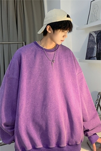 抖音品质初秋潮流水洗宽松休闲落肩圆领卫衣JK23309-特批40-控59图片