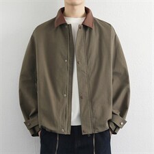 巴恩风夹克男飞行宽松休闲复古时尚美式工装翻领外套秋季，男装夹克，星座914