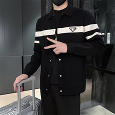 新品春秋款夹克男针织开衫翻领毛衣休闲时尚撞色拼接外套M810，男装针织衫/毛衣，星座1116A-2（原606A-1）