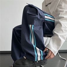2025秋季新款工装大口袋条纹宽松工装裤B315-K24268-特p40控78，男装工装外套，电商B315