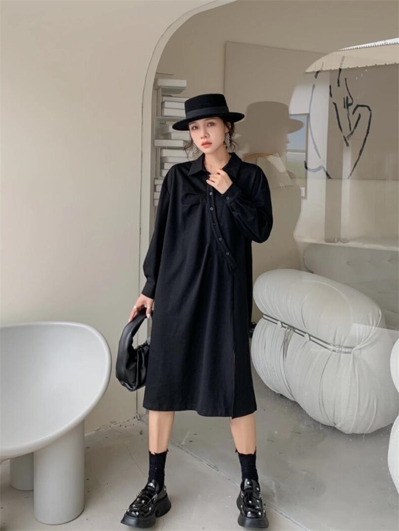 前皱连衣裙，女装连衣裙，依多坊