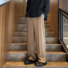 休闲西裤男韩版潮流垂感裤脚开衩帅2023秋季新款ins长裤K4471-P39，男装西裤，星座412-2