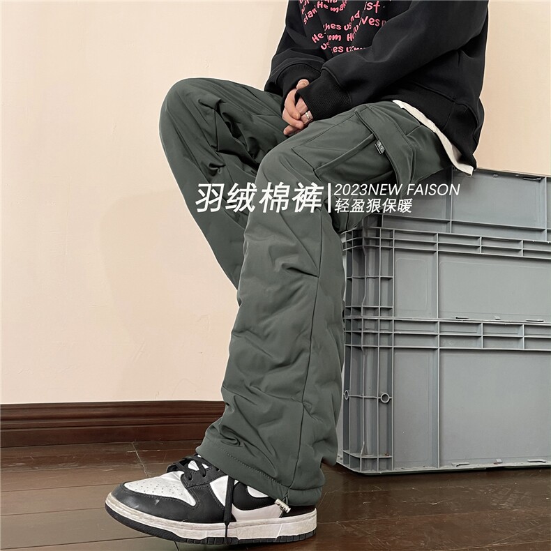 A165-K8538-P70控98~羽绒棉裤~加厚保暖御寒东北休闲裤工装裤潮流图片