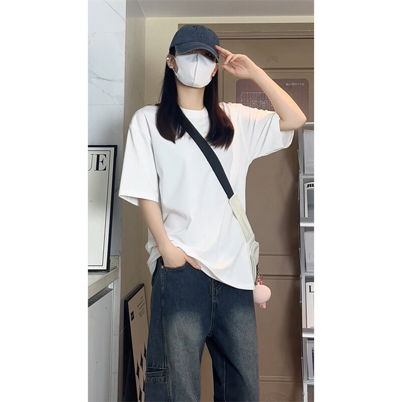 重磅新疆棉纯白短袖T恤厚实打底衫纯色男女款T3605-特价P19,男装T恤,电商A007