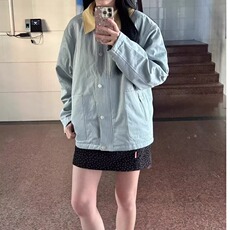 春秋季撞色设计感简约休闲夹克宽松百搭高级感翻领外套潮，男装夹克，星座601-1