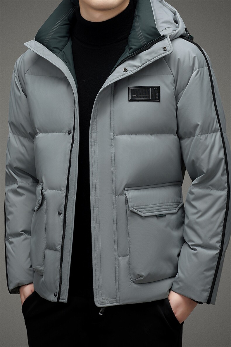L679钱塘2020-2秋冬新款中年男士休闲百搭连帽羽绒服外套P250,男装羽绒服,钱塘207-2