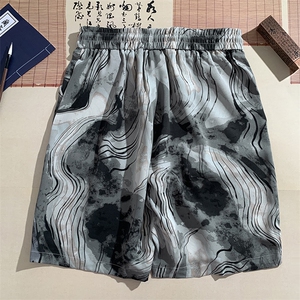 特批P20无差价夏新风男款复古冰丝五分裤沙滩大码短裤DK292图片