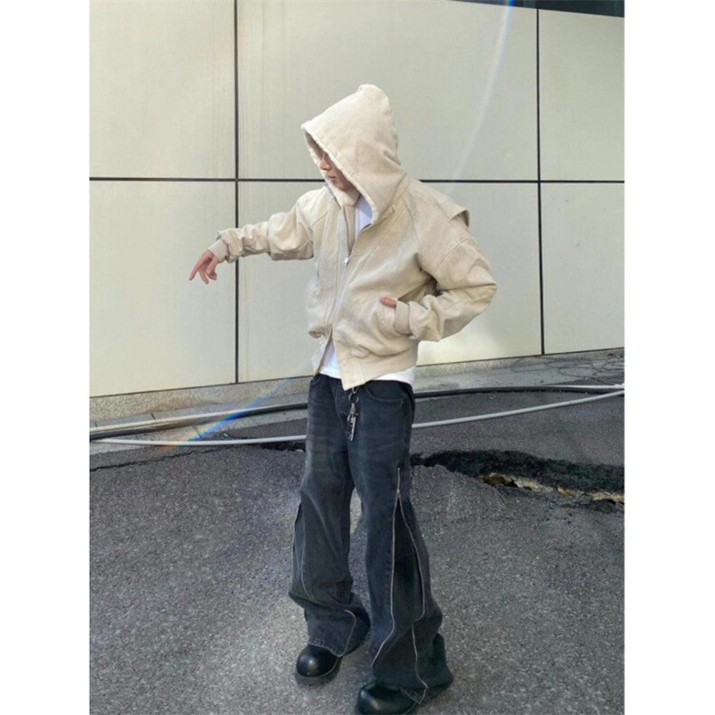 M66-P110美式哈灵顿夹克男秋冬季座山雕重磅帆布外套短款加绒棉服,男装夹克,星座215-1