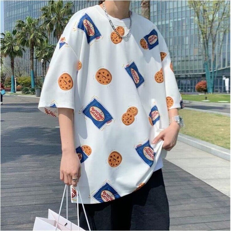 C514P23夏季新款印花扎染短袖T恤百搭韩版ins超火百搭短袖上衣,男装T恤,星座512-6