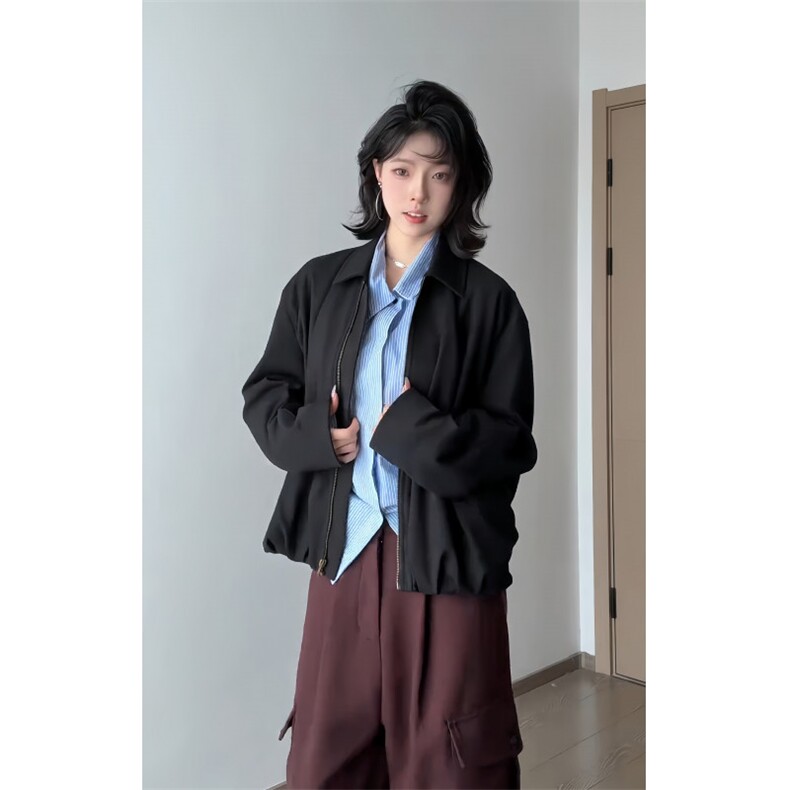WT805CC-特P75基础简约立体剪裁定位褶皱短款夹克外套男女,男装夹克,星座1007（原301D）