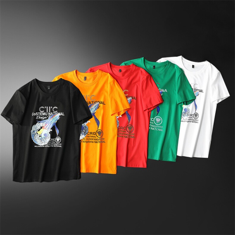 新款品质高端精品欧货夏季男T恤短袖潮流抖音A227B-A-737-P48,男装T恤,电商A227B（原钱塘4066-1）