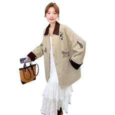 有货卡通刺绣风衣外套5221P175K248，女装风衣，2C176