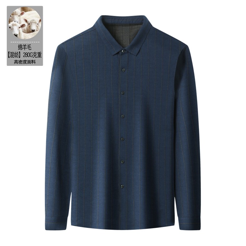 BAMJ-392钱塘2020-2中年男士秋冬季新款时尚休闲羊毛衬衣P147,男装衬衫,钱塘207-2