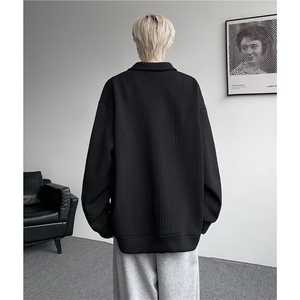 现货 WY10167-特P45 控88 新款高品质大码百搭宽松半拉链卫衣男图片