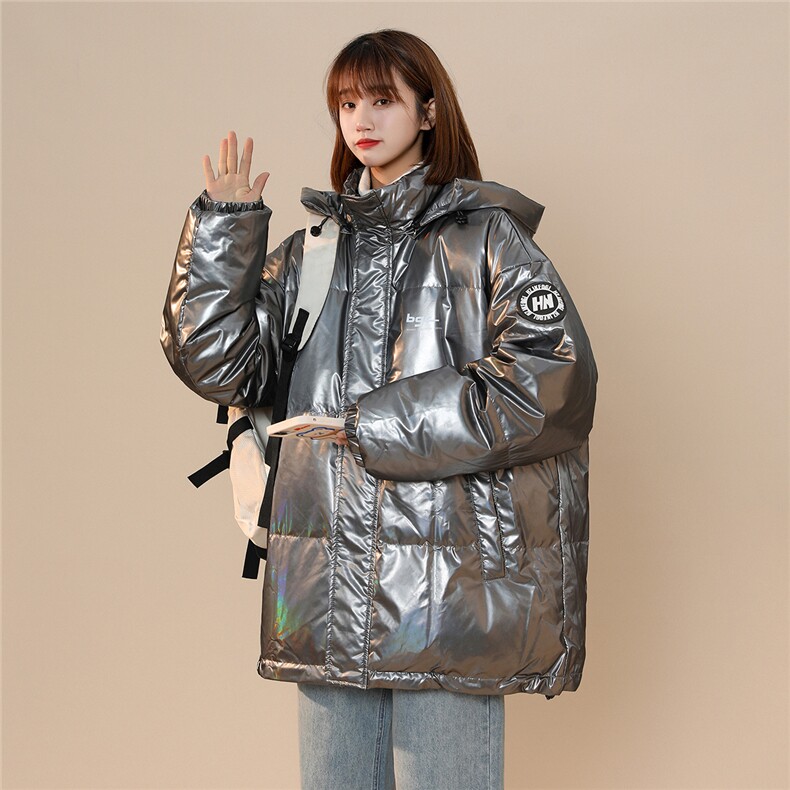 中性风冬季ins炫彩亮面设计感贴标保暖连帽羽绒服YR100P255控298,男装羽绒服,A247A