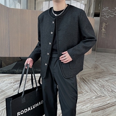 秋冬韩版小香风外套男短款高级感炸街夹克上衣男JK9125-P120控150，男装夹克，电商B267