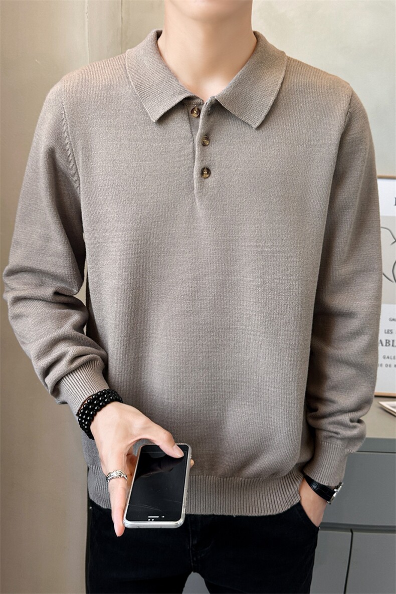 纯色毛衣男士2025秋款时尚针织衫翻领男上衣休闲B317/M301/P85,男装针织衫/毛衣,电商B317